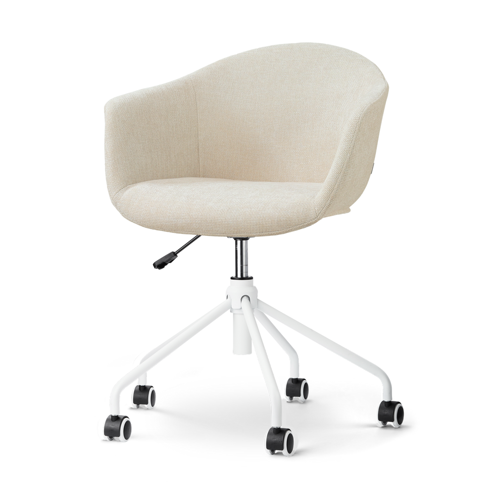 Nout-Otis bureaustoel cottonbeige - wit onderstel