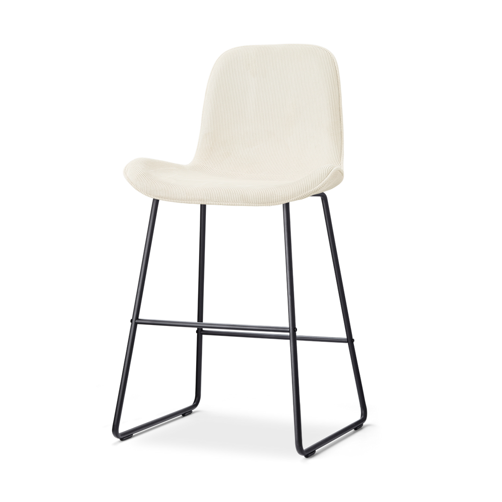 Nino-Fé barkruk rib beige - zwart onderstel - 65 cm