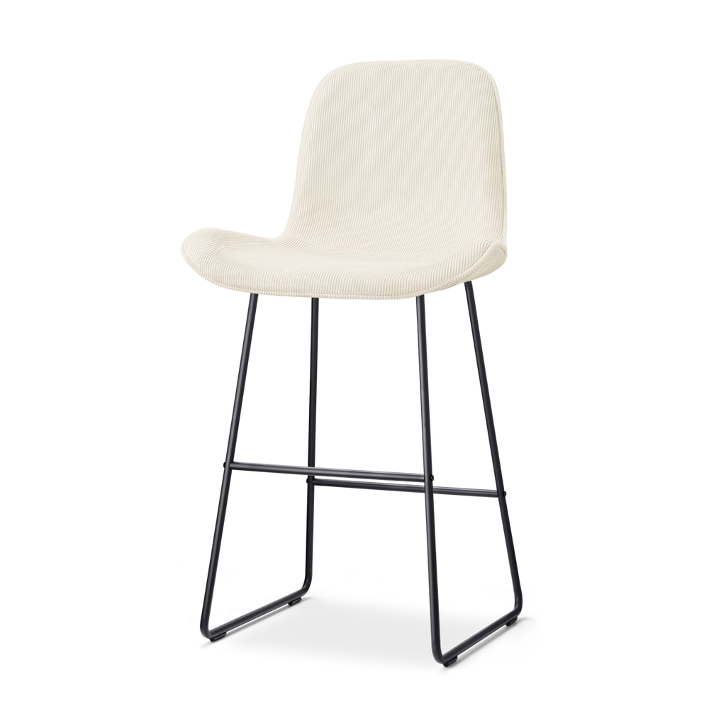Nino-Fé barkruk rib beige - zwart onderstel - 75 cm