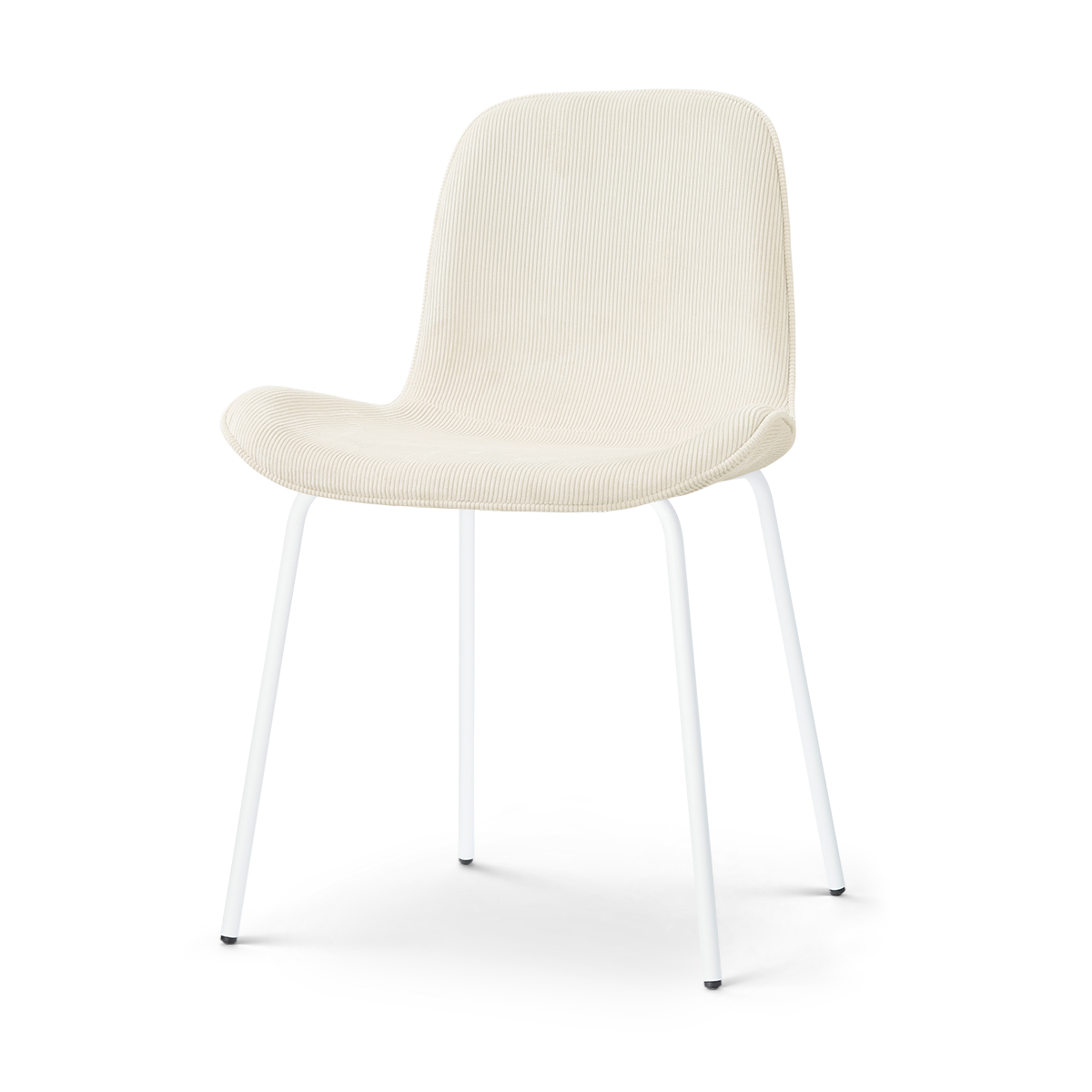 Nora-Fé eetkamerstoel rib beige - wit onderstel