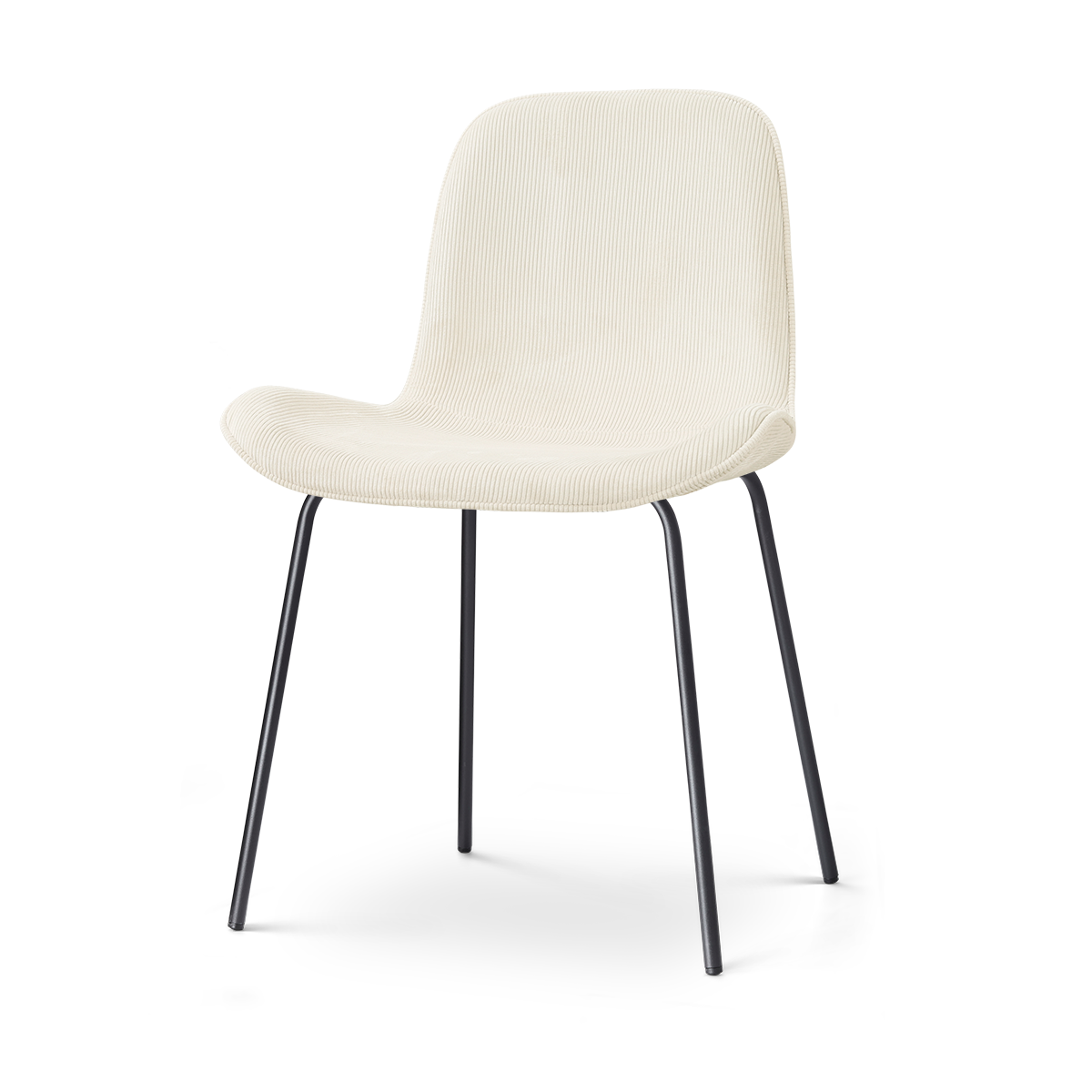 Nora-Fé eetkamerstoel rib beige - zwart onderstel