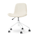 Nout-Fé bureaustoel rib beige - wit onderstel