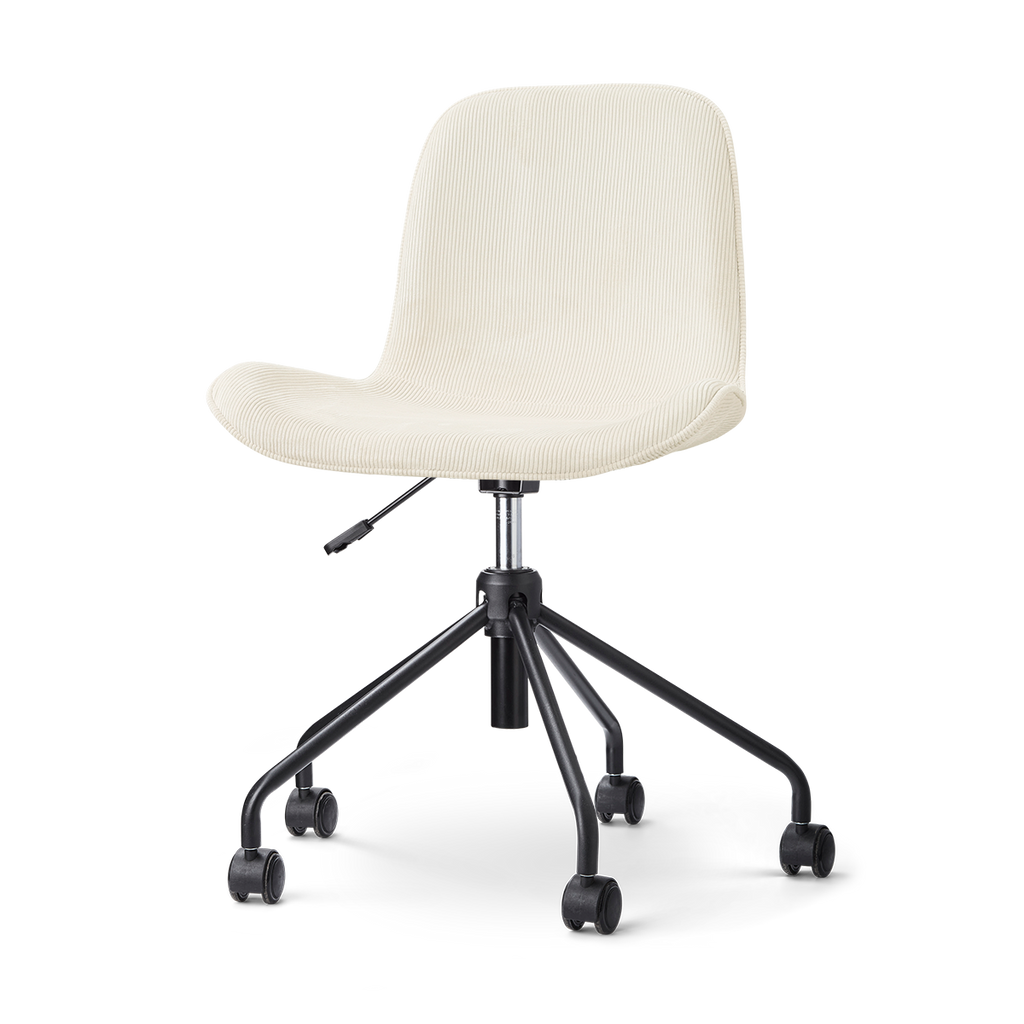 Nout-Fé bureaustoel rib beige - zwart onderstel