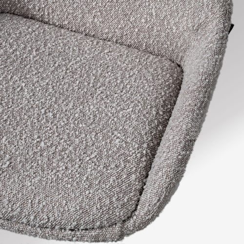 Nora-Isa eetkamerstoel bouclé taupe - wit onderstel
