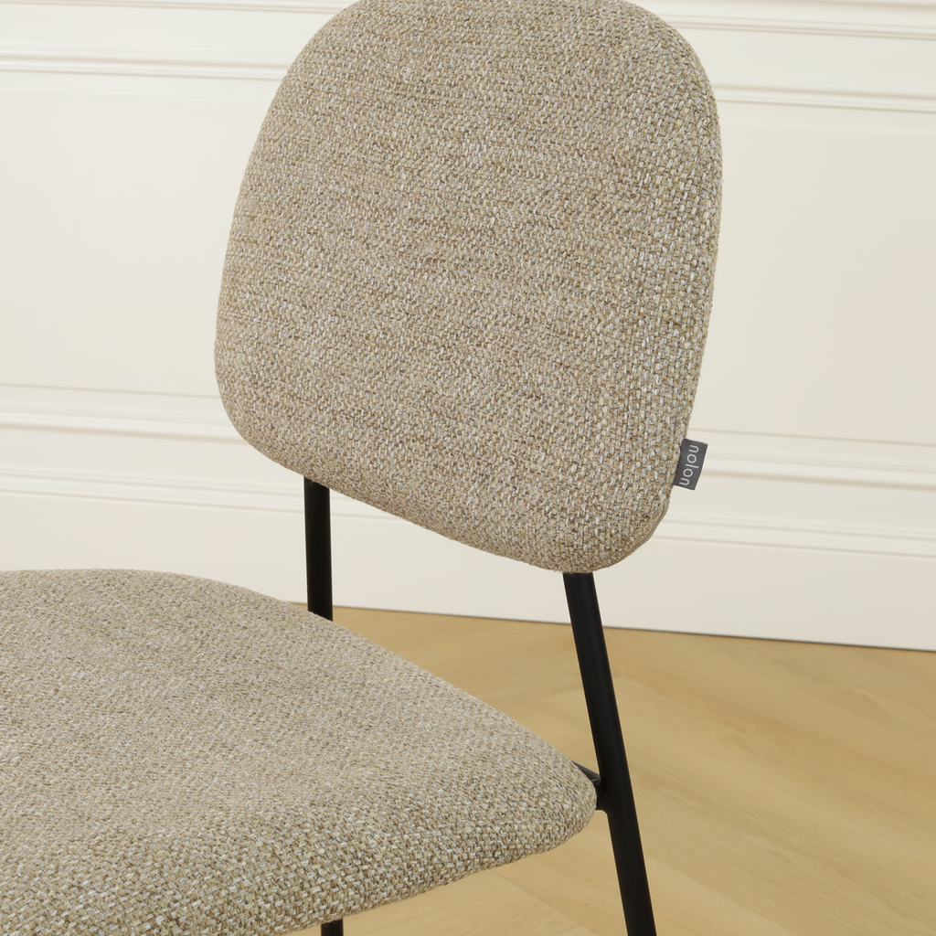 Jasmijn barkruk taupe melange - zwart onderstel - 65 cm