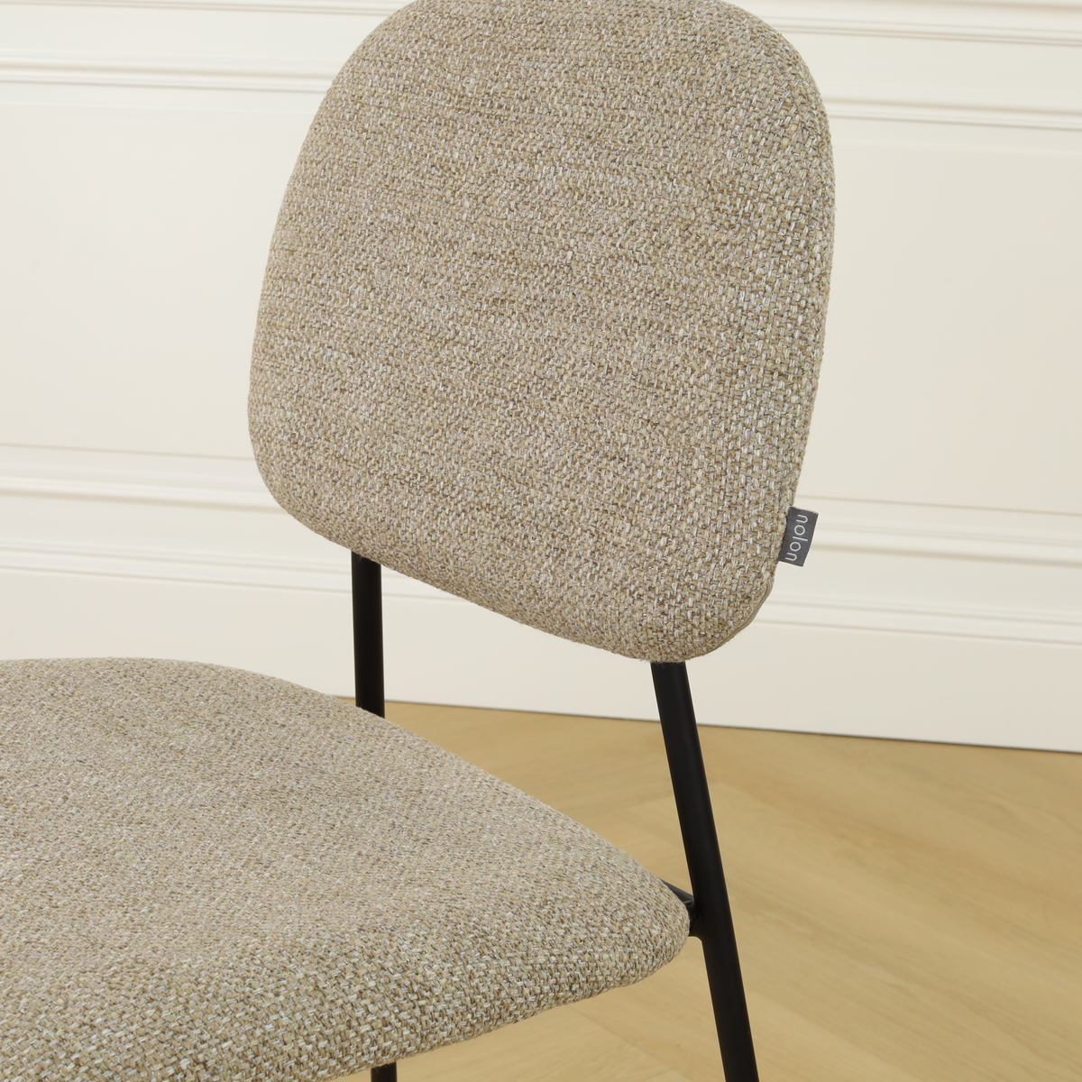 Jasmijn barkruk taupe melange - zwart onderstel - 65 cm