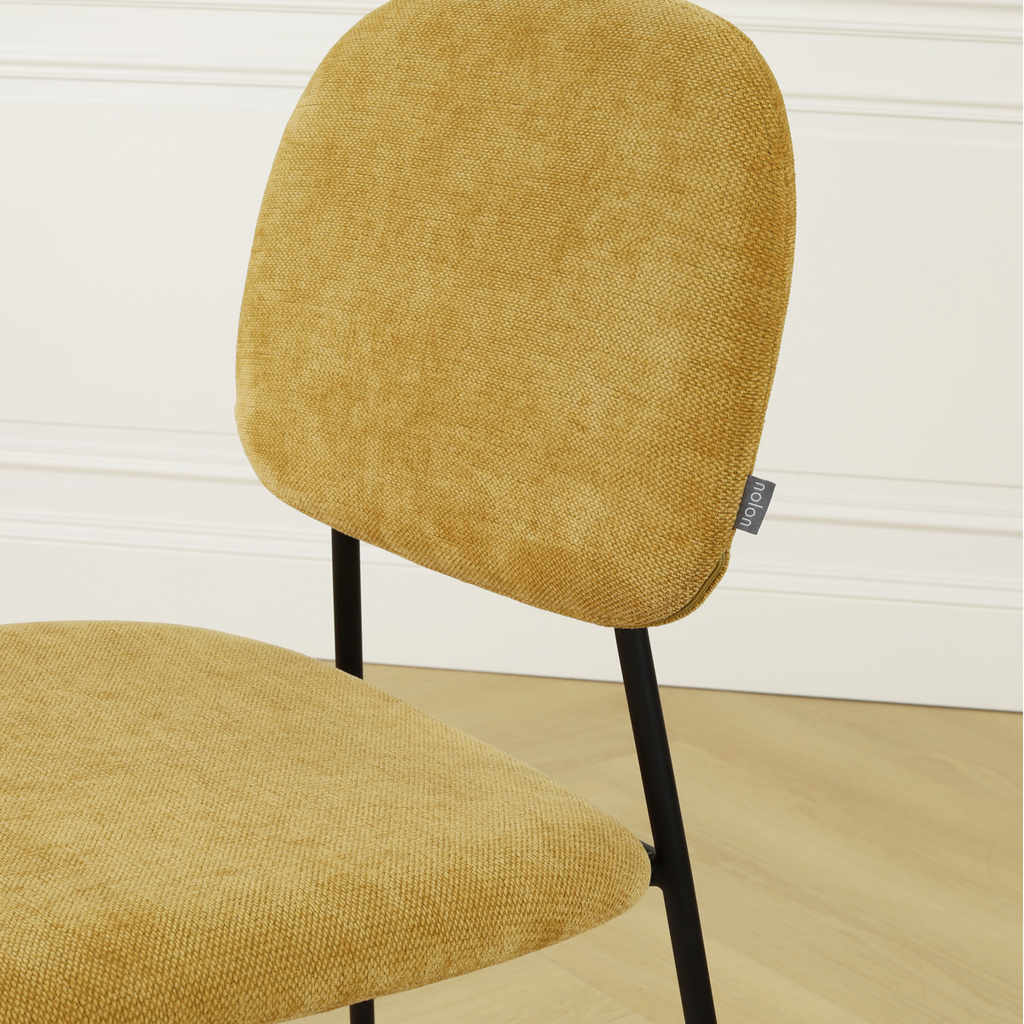 Jasmijn barkruk warm oker - zwart onderstel - 65 cm