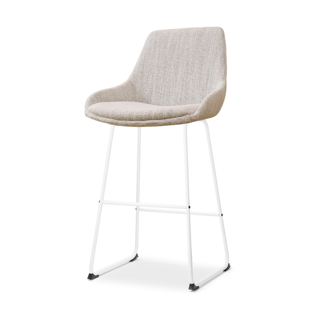 Nino-Isa barkruk beige gemêleerd - wit onderstel - 75 cm