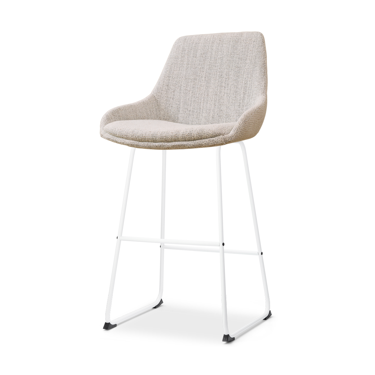 Nino-Isa barkruk beige gemêleerd - wit onderstel - 75 cm