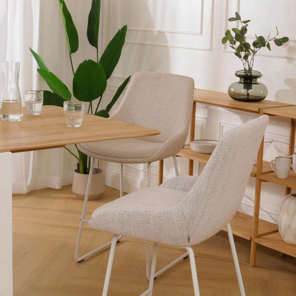 Nino-Isa barkruk beige gemêleerd - wit onderstel - 75 cm