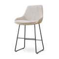 Nino-Isa barkruk beige gemêleerd - zwart onderstel - 65 cm