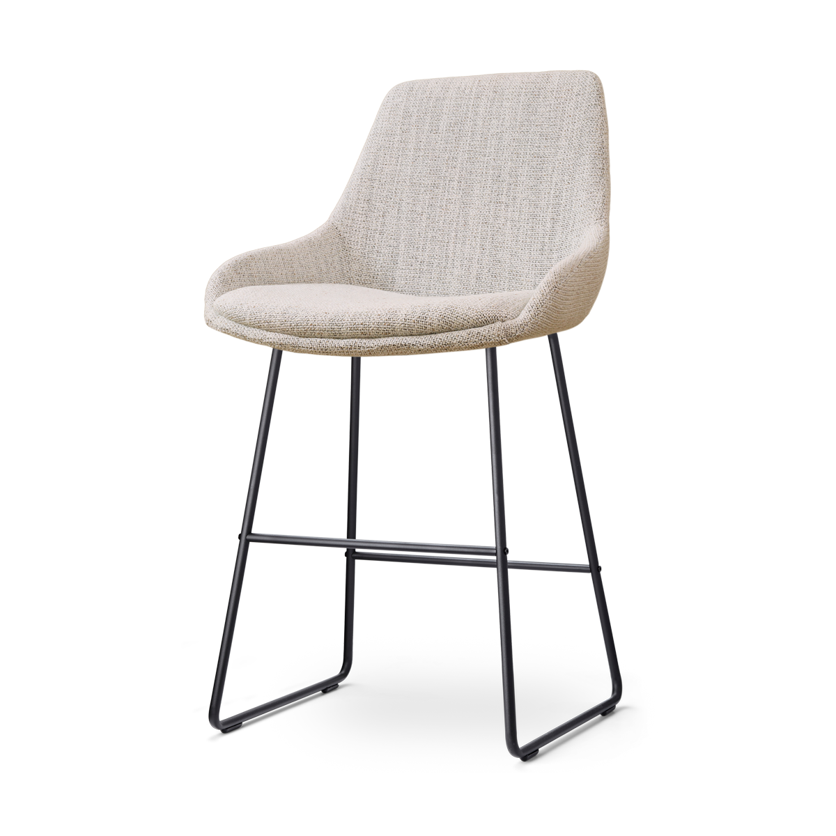 Nino-Isa barkruk beige gemêleerd - zwart onderstel - 65 cm