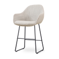 Nino-Mae barkruk beige gemêleerd - zwart onderstel - 65 cm