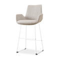 Nino-Eef barkruk beige gemêleerd - wit onderstel - 75 cm