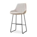 Nino-Isa barkruk beige gemêleerd - zwart onderstel - 75 cm
