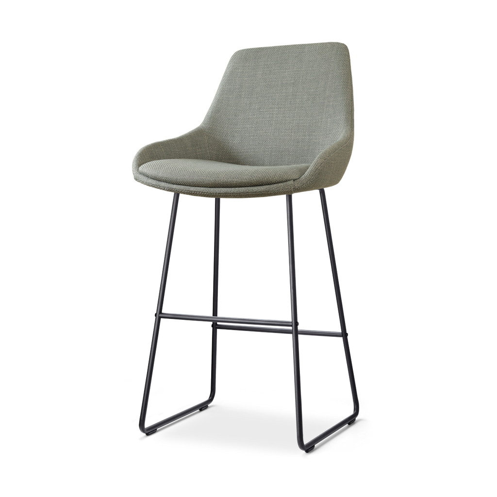 Nino-Isa barkruk saliegroen - zwart onderstel - 75 cm