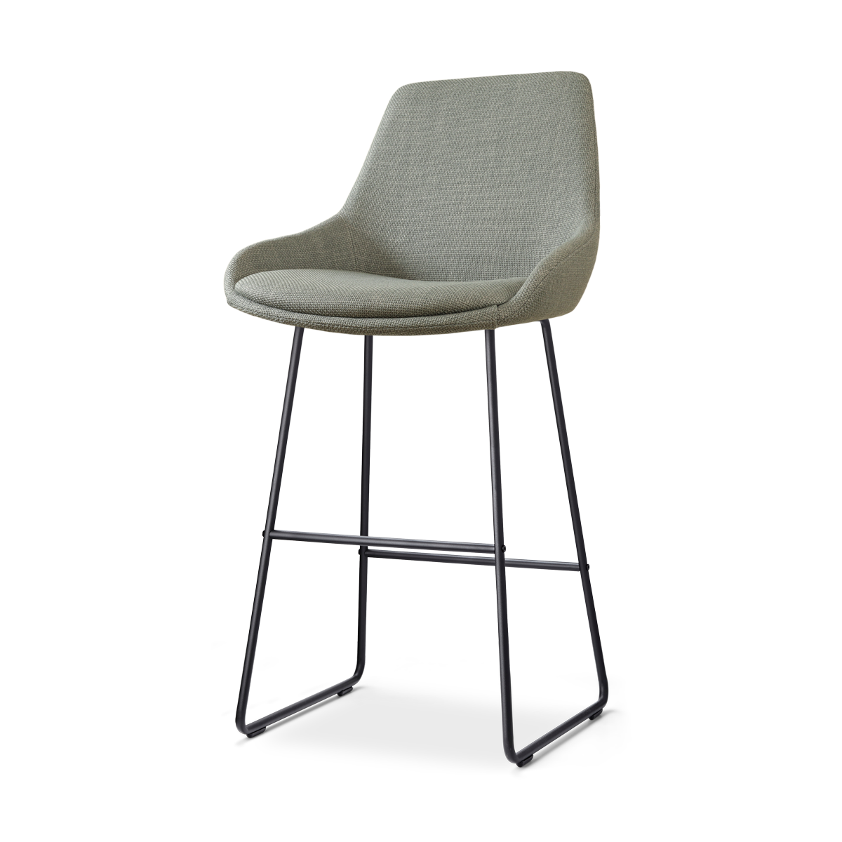 Nino-Isa barkruk saliegroen - zwart onderstel - 75 cm