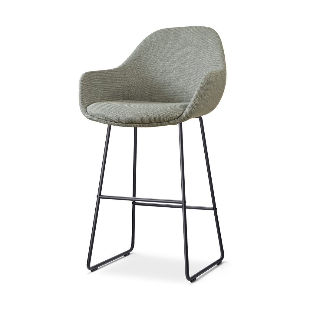 Nino-Mae barkruk saliegroen - zwart onderstel - 75 cm