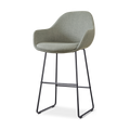 Nino-Mae barkruk saliegroen - zwart onderstel - 75 cm