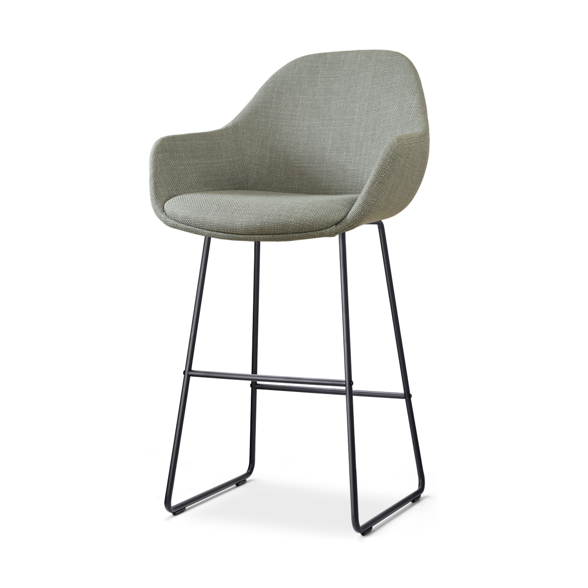 Nino-Mae barkruk saliegroen - zwart onderstel - 75 cm