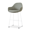 Nino-Mae barkruk saliegroen - wit onderstel - 75 cm