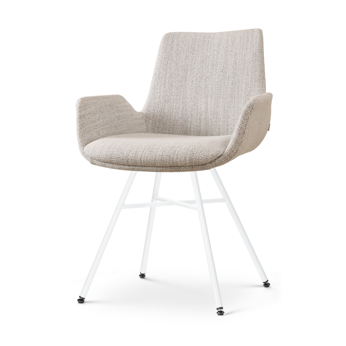 Noa-Eef eetkamerstoel beige gemêleerd - wit onderstel