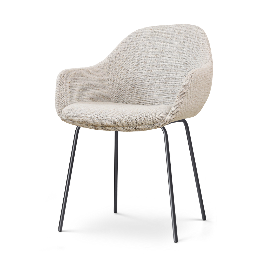 Nora-Mae eetkamerstoel beige gemêleerd - zwart onderstel