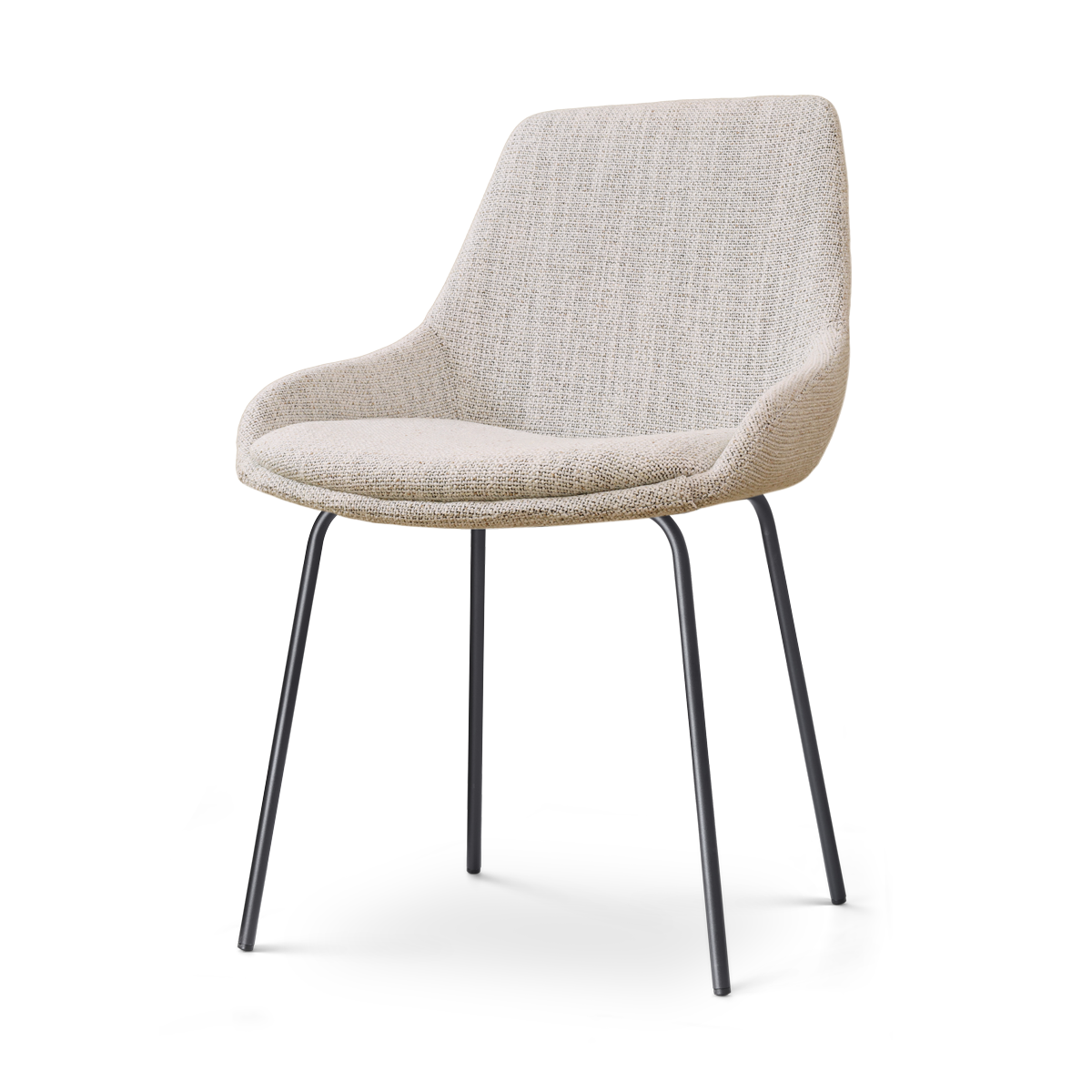Nora-Isa eetkamerstoel beige gemêleerd - zwart onderstel