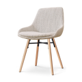 Nena-Isa eetkamerstoel beige gemêleerd - houten onderstel