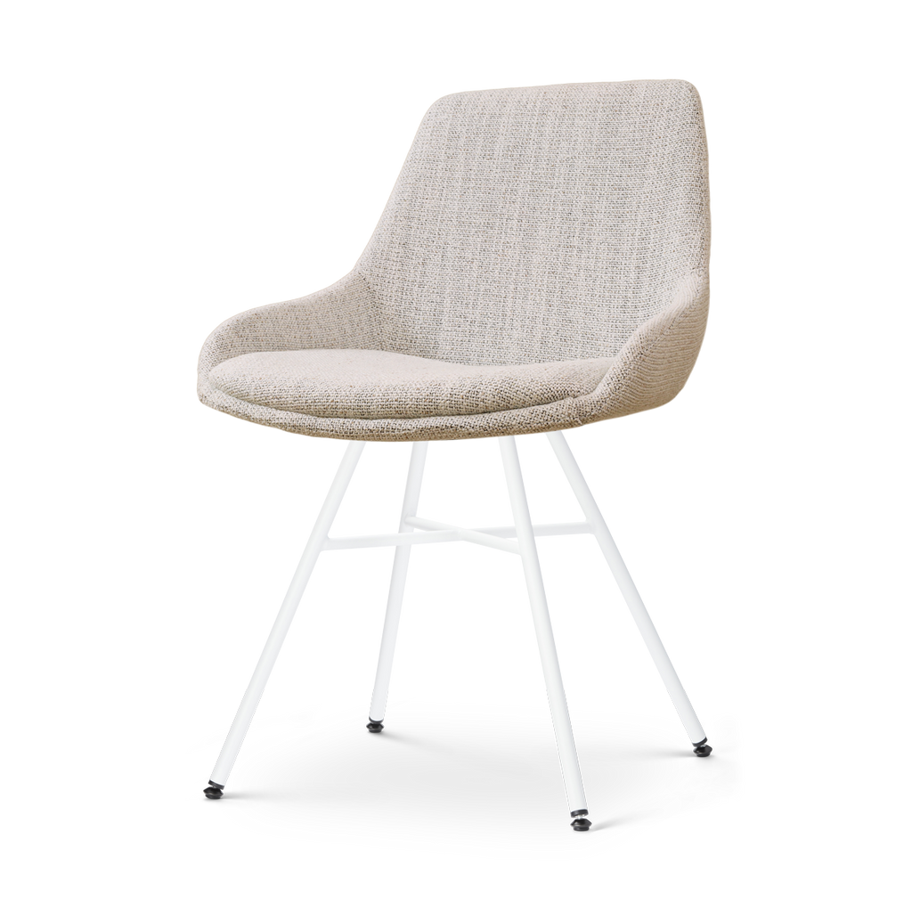 Noa-Isa eetkamerstoel beige gemêleerd - wit onderstel