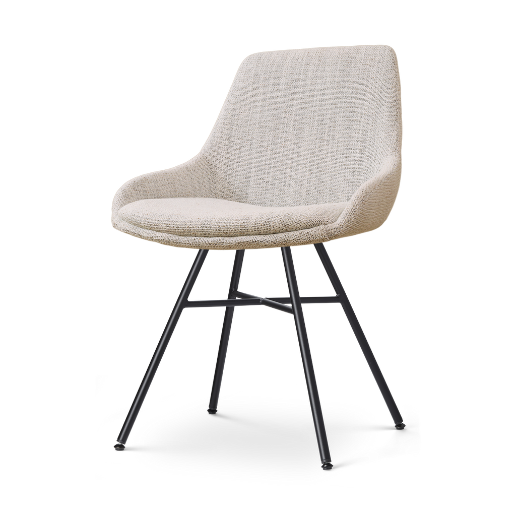 Noa-Isa eetkamerstoel beige gemêleerd - zwart onderstel