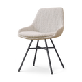 Noa-Isa eetkamerstoel beige gemêleerd - zwart onderstel