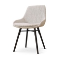 Nena-Isa eetkamerstoel beige gemêleerd - zwart houten onderstel