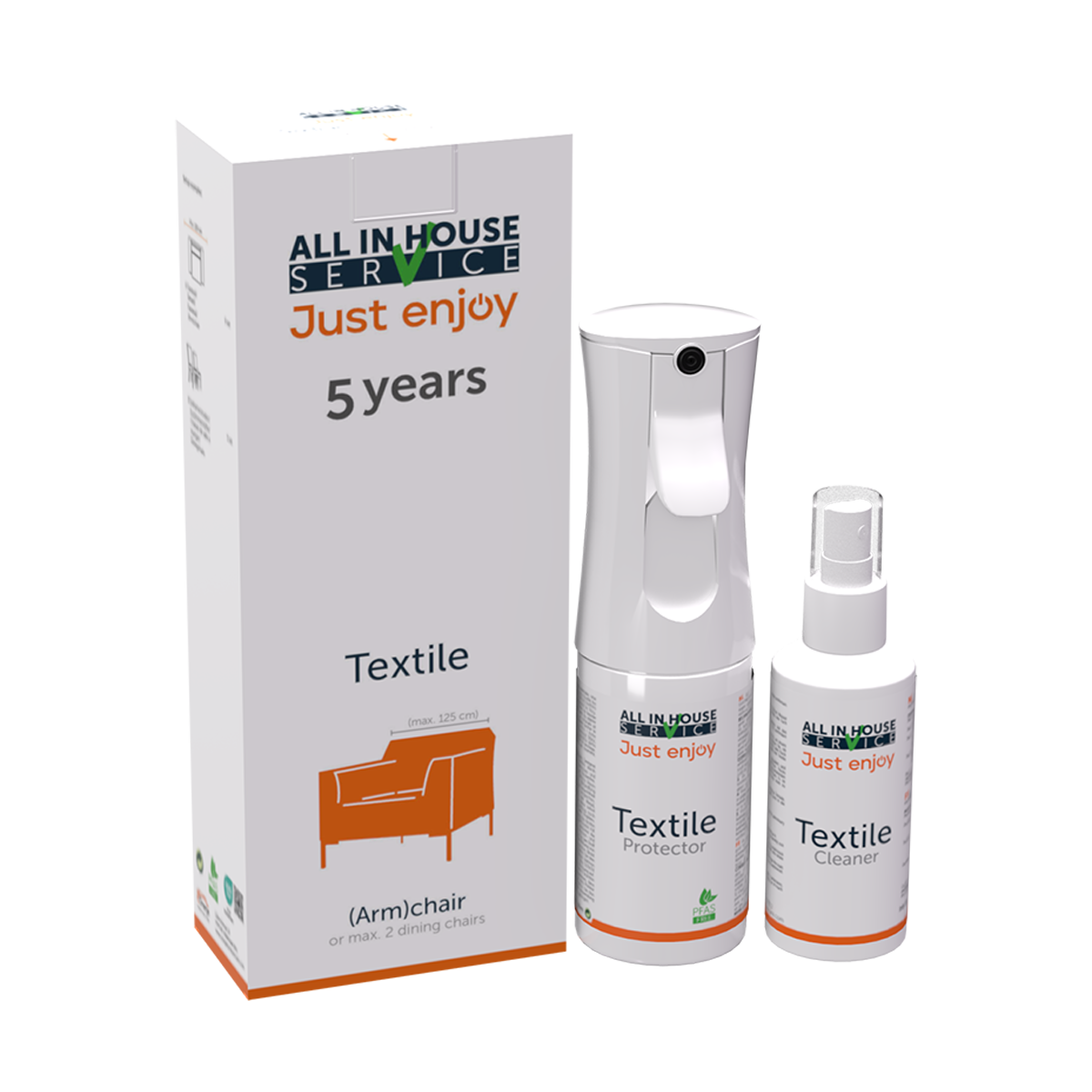 All in House textiel vlekkenkit 2 eetkamerstoelen + 5 jaar vlekkenservice