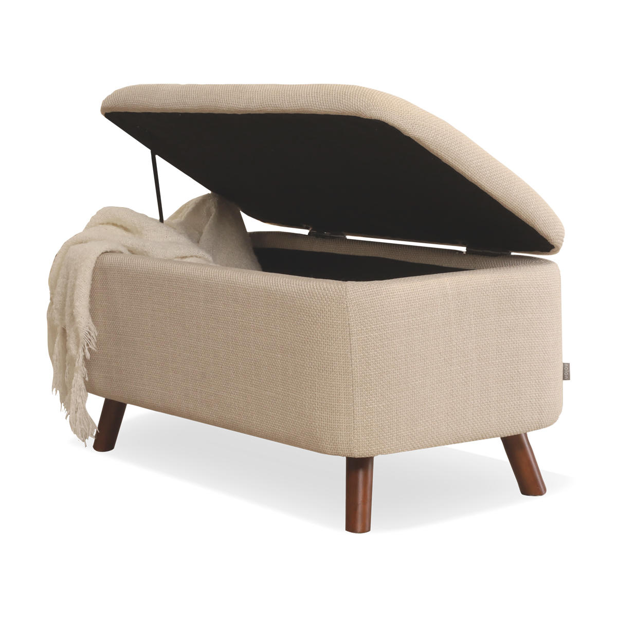 Julia bankje met opbergruimte beige - 83 x 41 cm