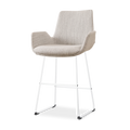 Nino-Eef barkruk beige gemêleerd - wit onderstel - 65 cm