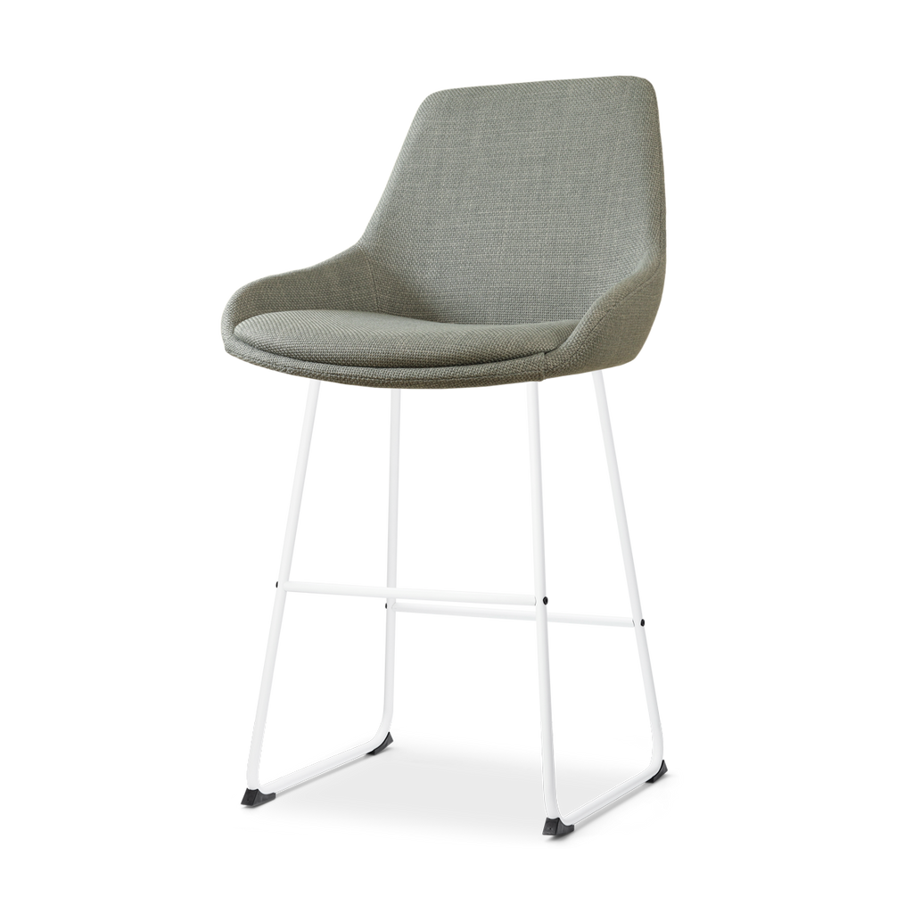 Nino-Isa barkruk saliegroen - wit onderstel - 65 cm