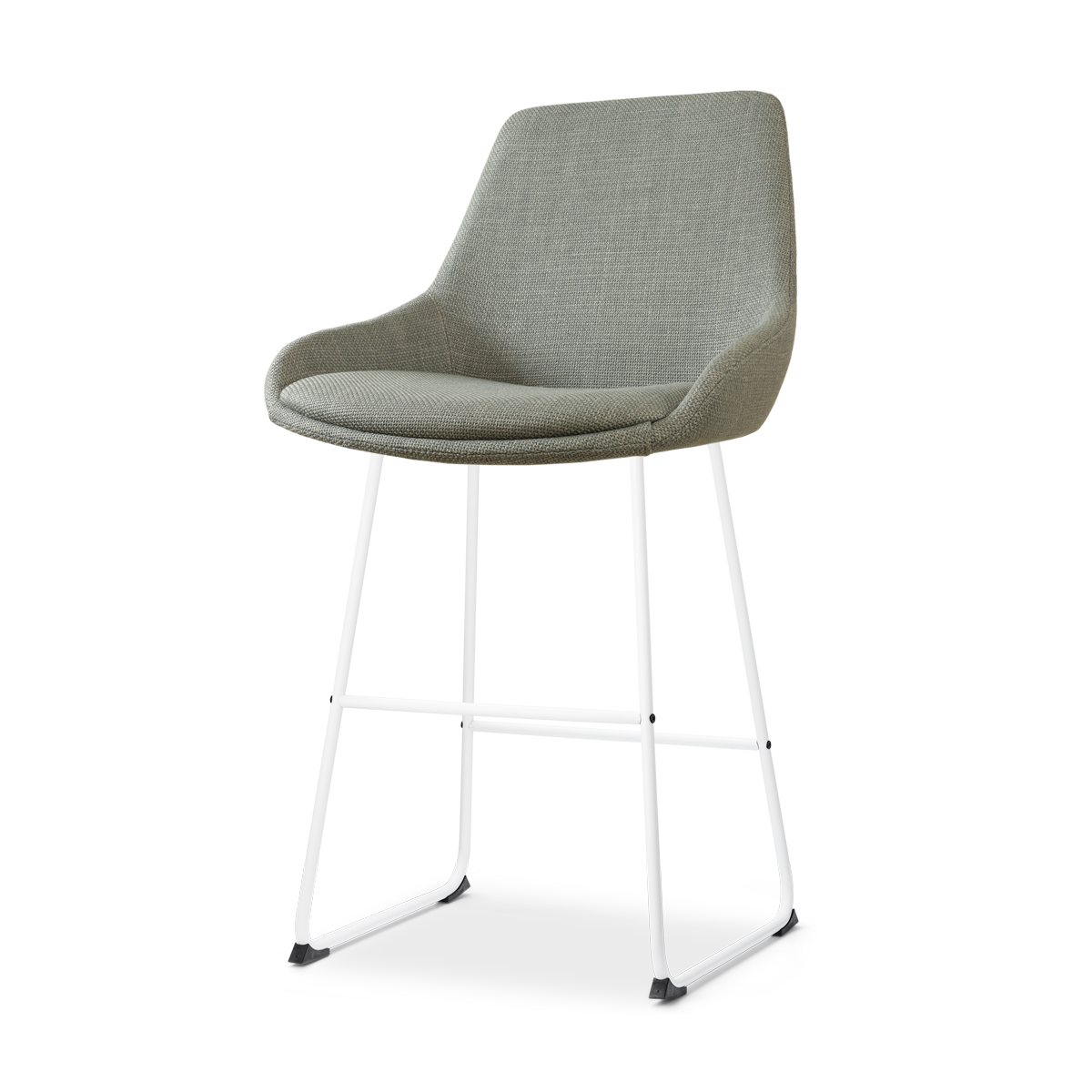 Nino-Isa barkruk saliegroen - wit onderstel - 65 cm