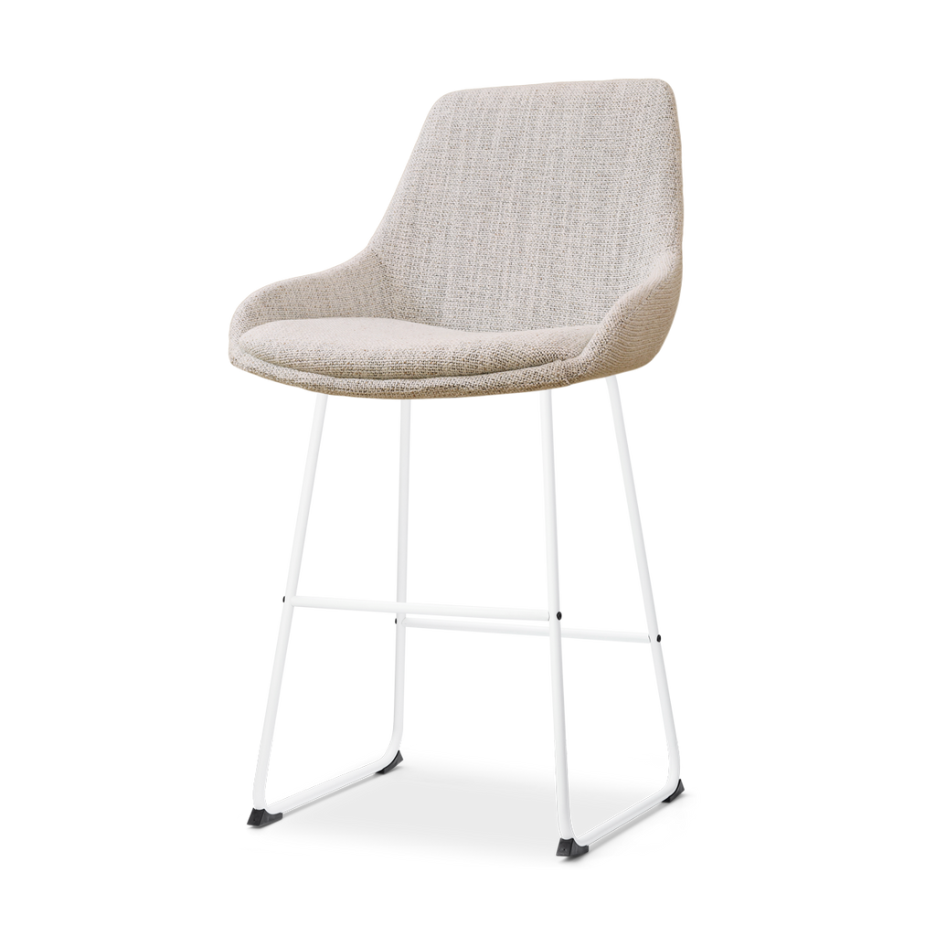 Nino-Isa barkruk beige gemêleerd - wit onderstel - 65 cm