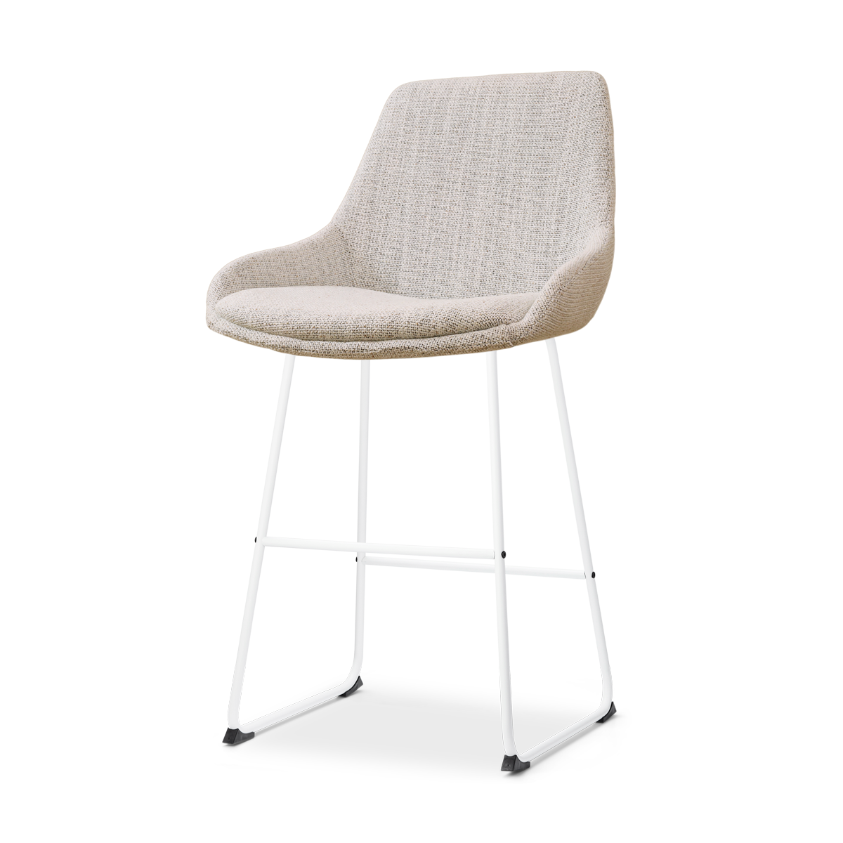 Nino-Isa barkruk beige gemêleerd - wit onderstel - 65 cm