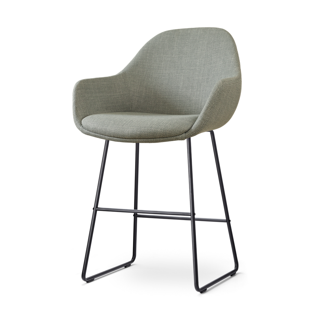 Nino-Mae barkruk saliegroen - zwart onderstel - 65 cm