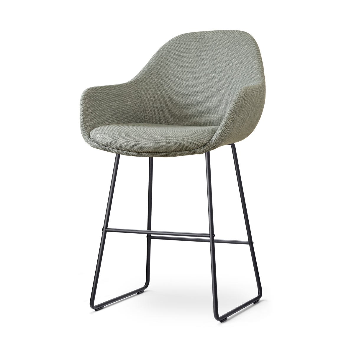 Nino-Mae barkruk saliegroen - zwart onderstel - 65 cm