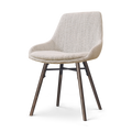 Nena-Isa eetkamerstoel beige gemêleerd - walnoot houten onderstel