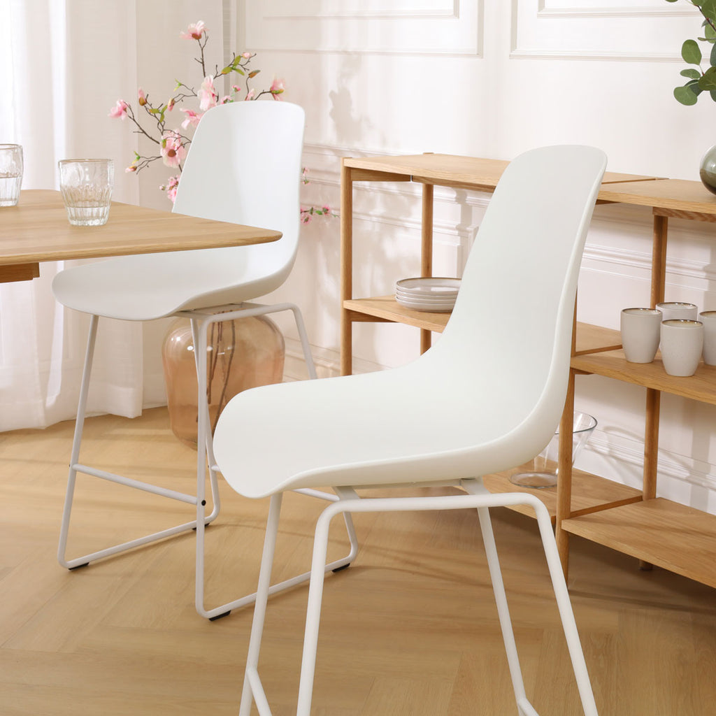 Nino-Pip barkruk wit - wit onderstel - 65 cm