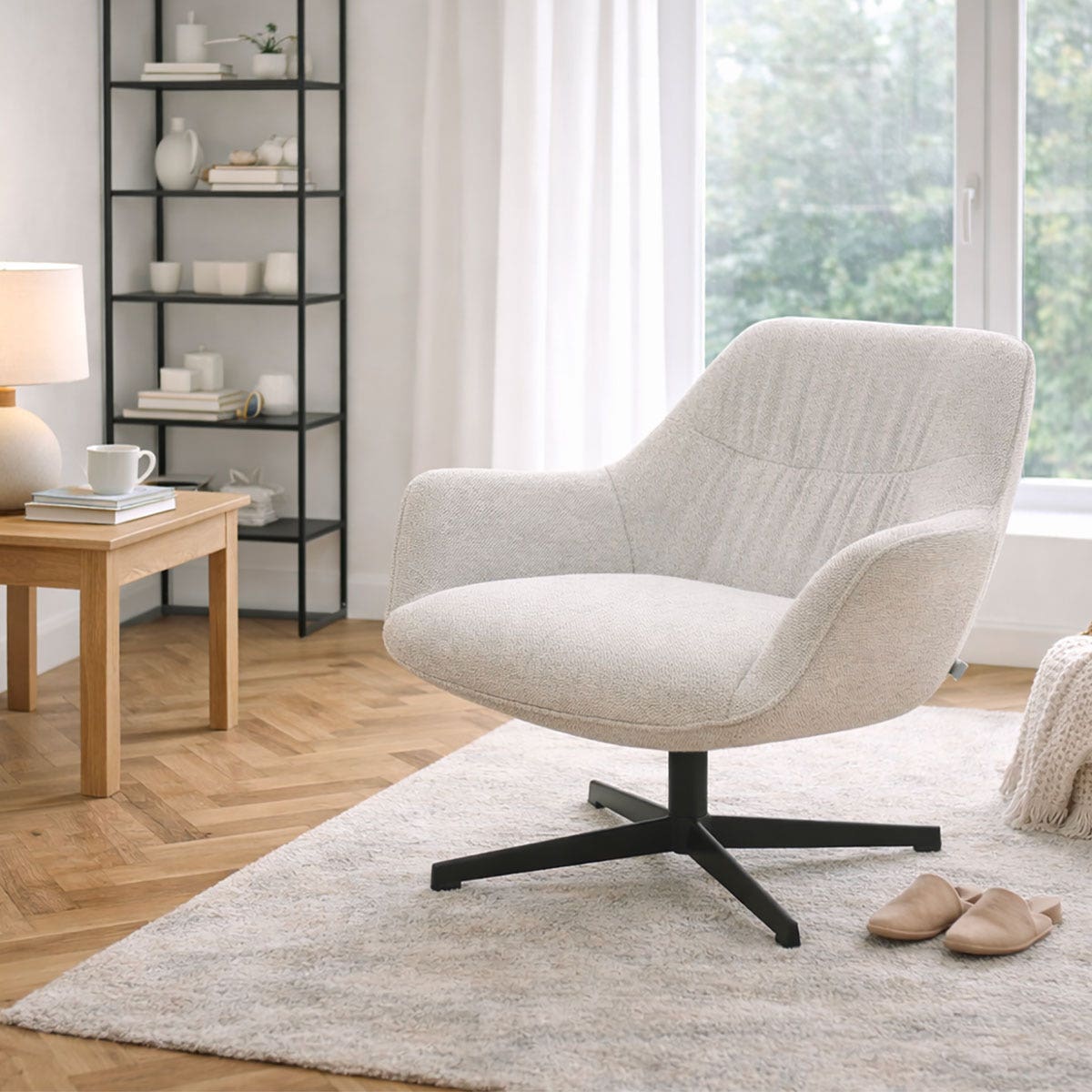 Jilou draaibare fauteuil beige melange