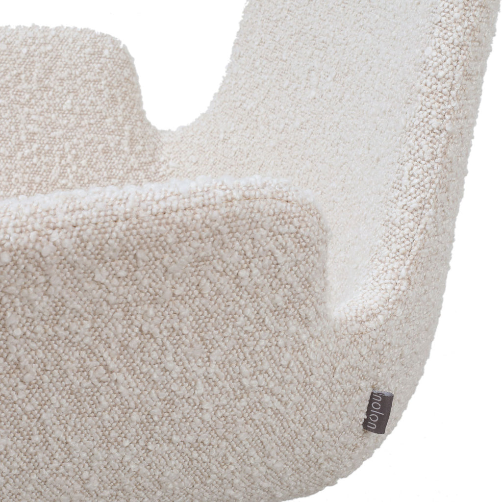 Noa-Eef eetkamerstoel bouclé beige - zwart onderstel