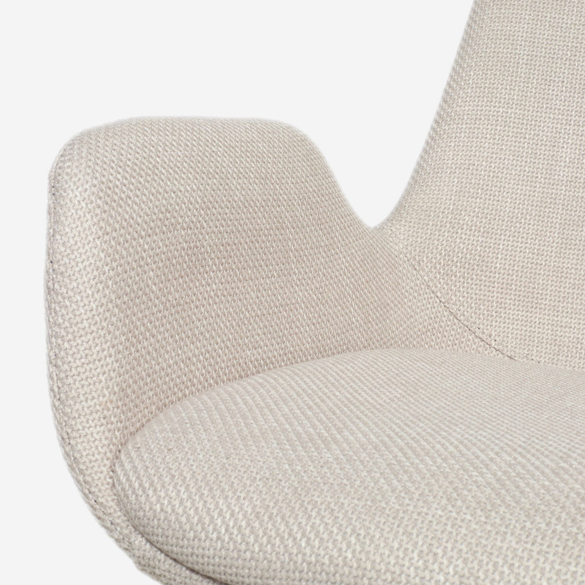 Noor-Eef draaibare eetkamerstoel beige - walnoot houten onderstel