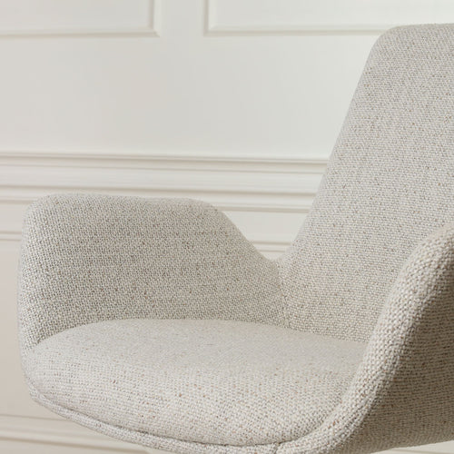 Noor-Eef draaibare eetkamerstoel beige gemêleerd - walnoot houten onderstel