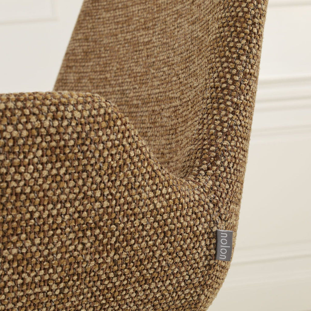 Nola-Eef draaibare eetkamerstoel bruin blend - beige onderstel