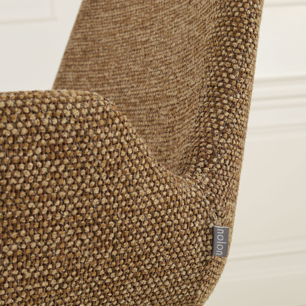 Noor-Eef draaibare eetkamerstoel bruin blend - houten onderstel